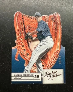 2019 Panini Leather and Lumber Die Cut Gold Carlos Carrasco #20 43/99 - Picture 1 of 2