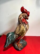 Vintage Rooster Multicolor Handpainted Farm and House Decor Figurine 70s