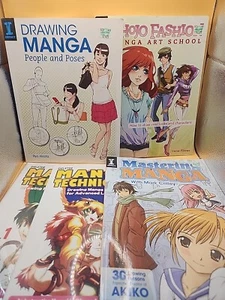 Lot Of 5 Manga Drawing Instructional how To books - Mark Crilley / Irene Flores - Picture 1 of 12