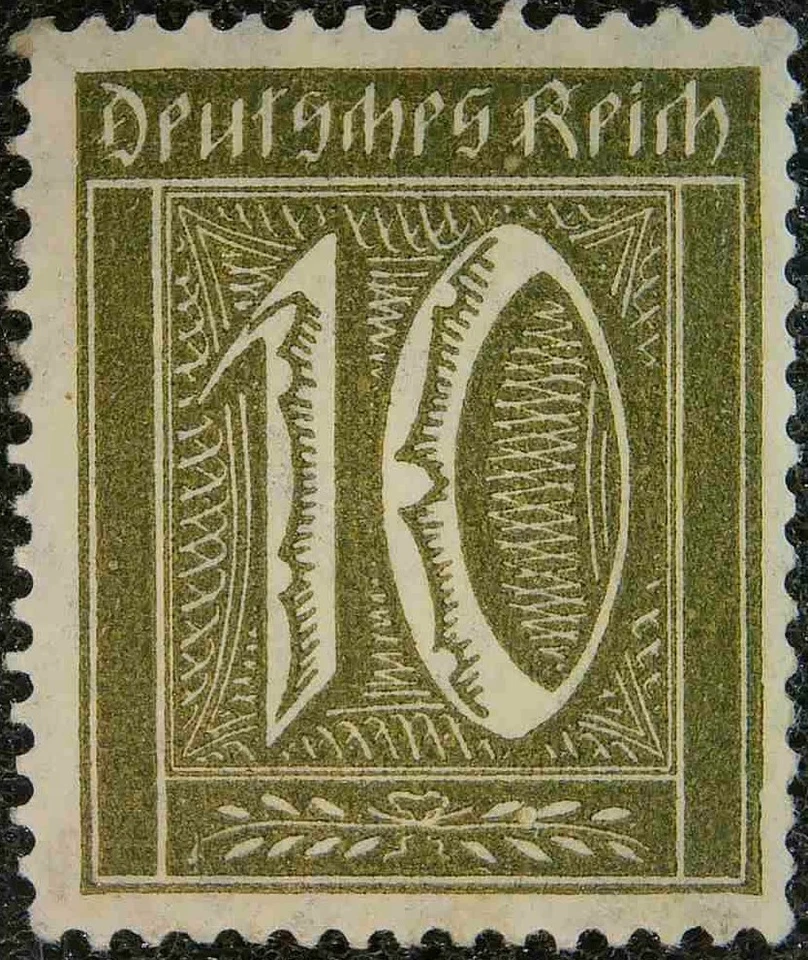 Estampilla postal con marca de agua de Alemania 1922 10PFG #176 Foto 1 de 2