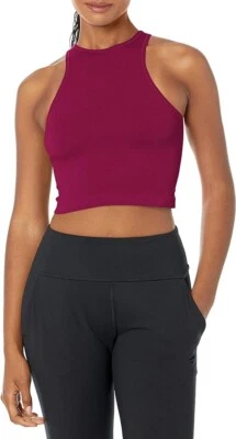 Calvin Klein Performance Women's Sz XS High Neck Ribbed Crop Sleeveless Tank Top - Image 1 of 4