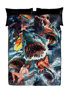 Rick Melton's Shark Attacks- Horror Decke Horror Vlies Twin Bettdecke - Bild 1 von 1
