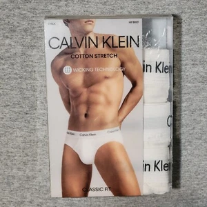 Calvin Klein 3 Pk Hip Brief Mens 2XL Moisture Wicking Cotton Stretch Underwear - Picture 1 of 6