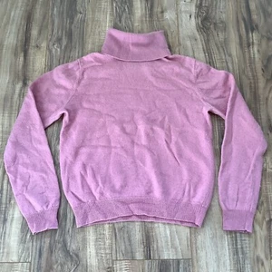 Maglione donna Griffen 100% cashmere piccolo rosa girocollo manica lunga - Foto 1 di 9