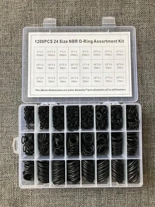 1200pcs O -Rings Kits,24 Sizes(6-28mm ID) Rubber O -Ring Assortment for Plumbing - Picture 1 of 9
