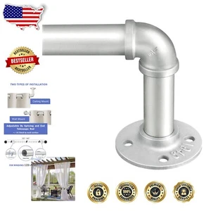 Sturdy 1-Inch Silver Curtain Rod – 120-240” Adjustable & Easy to Assemble - Picture 1 of 11