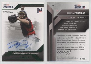 2009 TRISTAR Prospects Plus Green Auto /25 Josh Phegley #31 Auto