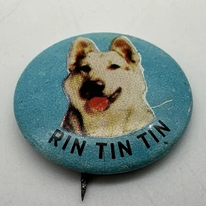 Rare Vintage Rin Tin Tin 1959 Screen Gems 1" Pin Back Button German Shepherd Dog - Picture 1 of 7