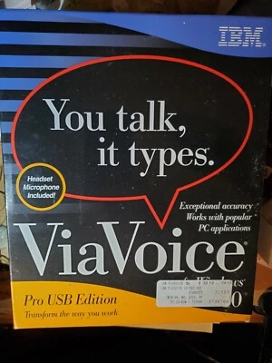 IBM ViaVoice for Windows Release 10 Pro USB Edition NIB  CD-ROM with NC Headset - Image 1 of 2