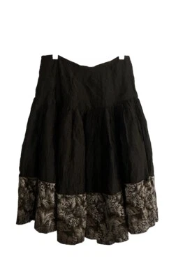 Falda Tracy Reese New York Teca Algodón Arrugado Seda Marrón Talla 6 Foto 1 de 4