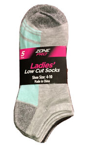 ZONE PRO Woman’s Athletic Low Cut Socks Assorted Colors Stripes 5 Pack