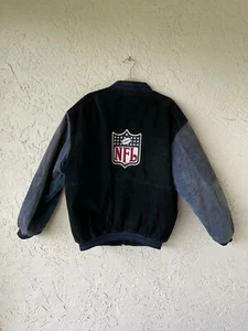 NFL GESTEPPTE PUFF REISSVERSCHLUSSJACKE - BLAU UND SCHWARZ WILDLEDER - GRÖSSE: GROSS **TOP** - Bild 1 von 5