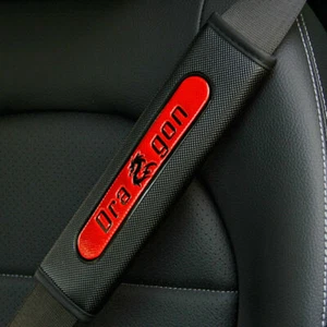 Red Reflective Leather Car Seat Belt Cover Cushion Safety Shoulder Protector  - Picture 1 of 4