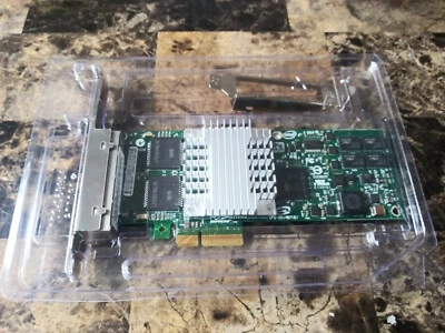 NEW INTEL PRO/1000PT EXPI9404PTL QUAD PORT ETHERNET NIC 39Y6138 w/BOTH BRACKETS - Image 1 of 4