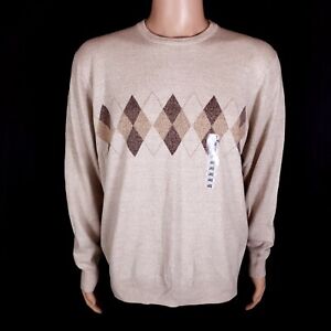 Dockers Men Sweater Crewneck Acrylic Long Sleeves Knit Brown Size L - NWT