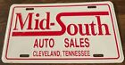 Mid-South Auto Sales Dealership Booster License Plate Cleveland Tennessee Dealer