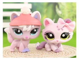Lote de 2 LPS Little Pet Fox #2400 Gato agachado #1628 Juguete Coleccionar Niños Mascotas Niña - Imagen 1 de 4