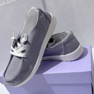 Madden Girl Yasmin hellgraue Streifen Slipper Schuhe bequem Freizeit Größe 6 - Bild 1 von 4