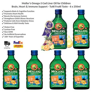 Mollers Norwegisches Tutti Frutti aromatisiertes Fischöl Omega-3 DHA EPA Möller's x6 - Bild 1 von 6
