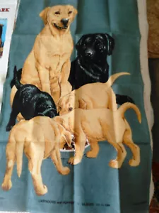 ASCIUGAMANO LINO VINTAGE-LABRADORS- LINO IRLANDESE RETRÒ DA COLLEZIONE - Foto 1 di 6