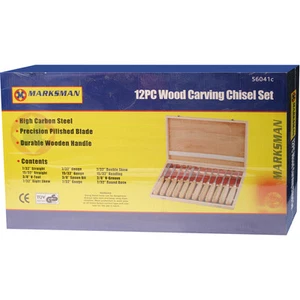 12PC PRO WOOD CHISEL CARVING PROFESSIONAL CARPENTER TOOL SET CASE DIY WOODEN NEW - Picture 1 of 1