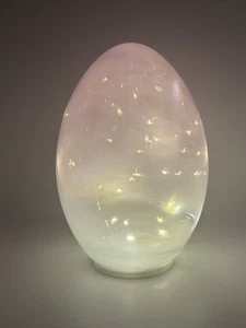 Bath & Body Works White Barn Light Up Glass Easter Egg Purple Rare HTF 8” - Picture 1 of 15