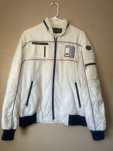 Vintage Corvette Satin Jacke Style Auto Gr. L weiß Competition - Bild 1 von 10