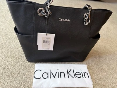 Calvin Klein Leather Handbag Style H3DA11HU Color Black NWT $178.00 - Image 1 of 4