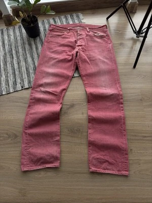 Levis 501 RARE Vintage Pink Denim Jeans Pants Size 34 Men L - Image 1 of 4