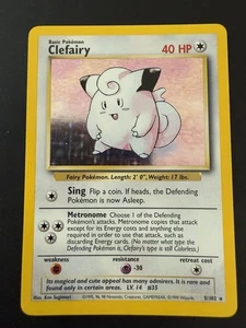 Pokémon TCG Base Set Clefairy Rare Holo 5/102 NM/LP - Bild 1 von 15