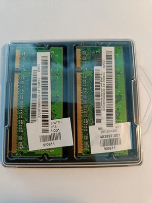 HP 403897-001 512MB DDR2-533/PC2-4200 SODIMM 200-Pin CL4 Dual Rank x16 Non-ECC U - Bild 1 von 2