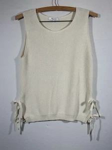 Madewell Sleeveless Knit Sweater Womens XS Cream Side Ties - Picture 1 of 20