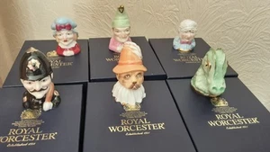 ROYAL WORCESTER CANDLE SNUFFERS PUNCH AND JUDY COMPLETE SET OF SIX - Picture 1 of 20