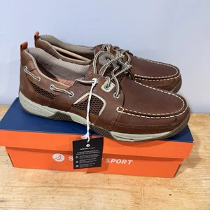 NIB Sperry Sea Kite SportMoc Shoes Tan Bronzer Brown Leather Men’s Size 10.5 - Picture 1 of 9