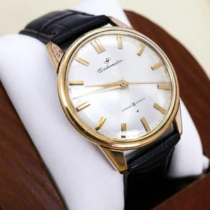 Seiko Matic 1411 Automatik Mechanische Uhr 30 Jewels Gold Schwarz Leder Gebraucht - Bild 1 von 10