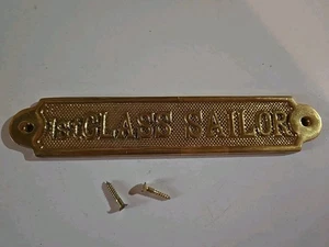Vintage GATCO Wandrelief massiv Messing "1. Klasse Matrose" Maritim - Bild 1 von 2