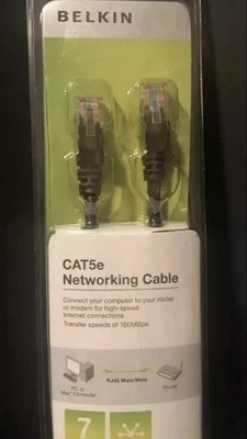 Belkin 7 Foot CAT5e Networking Ethernet Cable RJ45 Male/Male 2009 NEW - Image 1 of 3