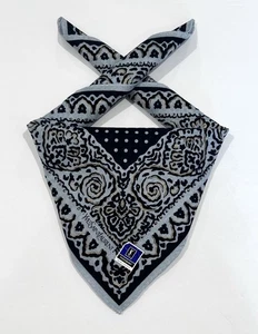 WOMEN HANDKERCHIEF YSL ART Brown FLORAL Paisley BANDANA COTTON POCKET SQUARE 18” - Picture 1 of 6
