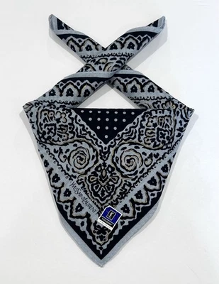 WOMEN HANDKERCHIEF YSL ART Brown FLORAL Paisley BANDANA COTTON POCKET SQUARE 18” - Image 1 of 4