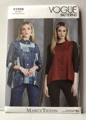 Vogue V1970 Marcy Tilton Sewing Pattern Misses Vest And Jacket Sizes 18-26 - Image 1 of 2