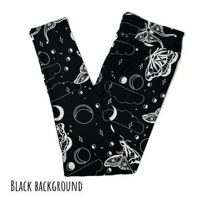 Girls S/M KIDS LuLaRoe HALLOWEEN 2025 ~ MOONS & MOTHS ~ Sizes 2-8 Leggings - Image 1 of 3