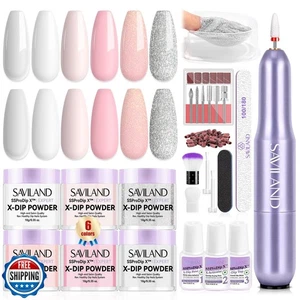 SAVILAND Dip Powder Nagelset mit Bohrer: 6 Farben Dip Nägel Pulver Starter Kit - Bild 1 von 5