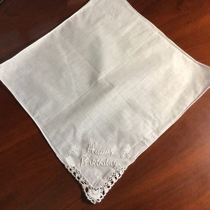Vintage Taschentuch, Neu, Damen Taschentuch, Happy Birthday. - Bild 1 von 3