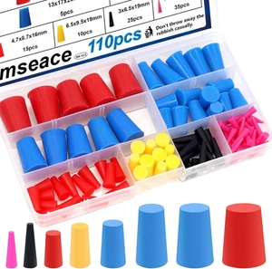 110Pack Rubber Plugs 1/16 Inch to 5/8 Inch Rubber Stoppers 8-Sizes High Temp Sil - Picture 1 of 12