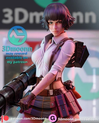 Lady - Devil May Cry 3 Fan Art Kit - 1:8 Scale (9 inch) - 3Dmoonn - Image 1 of 4