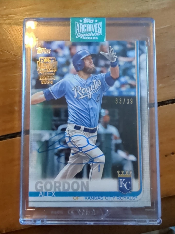 2024 Topps Archives Signature Series Auto Alex Gordon ‘19 Series 1 #319 Auto /39 - Image 1 of 2