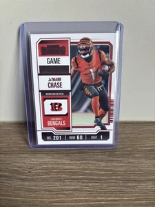 2023 Panini Contenders Football #21 Ja‘Marr Chase Game Ticket Red Parallel - Bild 1 von 2