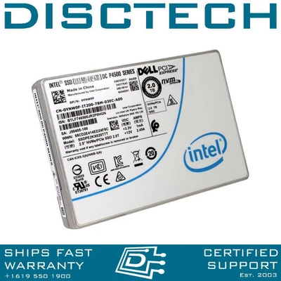 Dell YNW0F / Intel SSDPE2KX020T7T 2TB 2.5" U.2 DC P4500 Series RI SED NVMe SSD - Image 1 of 3