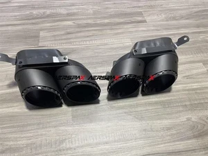 1 Pair Quad Black Exhaust Tip For BMW G05 X5 G06 X6 G07 X7 2019+ - Picture 1 of 7