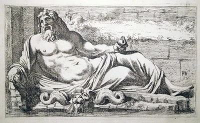 Radierung, Marforio,  Francois Perrier, 1638, Robert-Dumesnil 139 - Bild 1 von 4